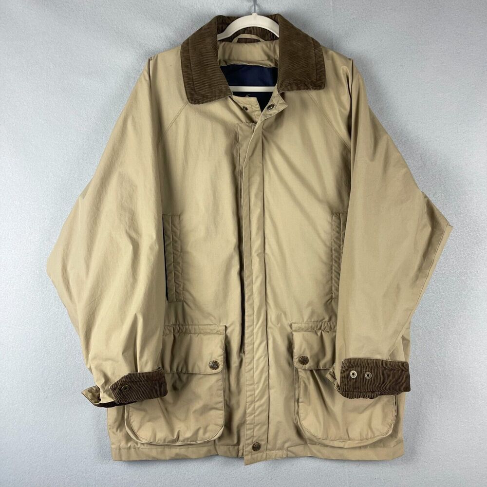Gant Chore Farm Jacket Mens Large Beige Corduroy Trim‎ Full Zip Field